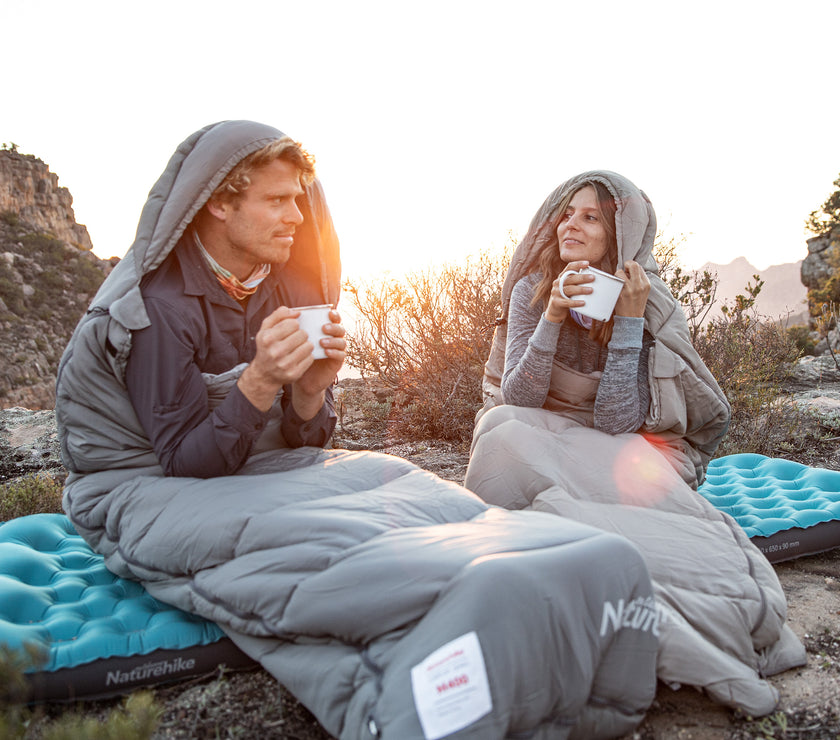 Naturehike Warmy Square With Hat Warming Cotton Sleeping Bag M400 Green