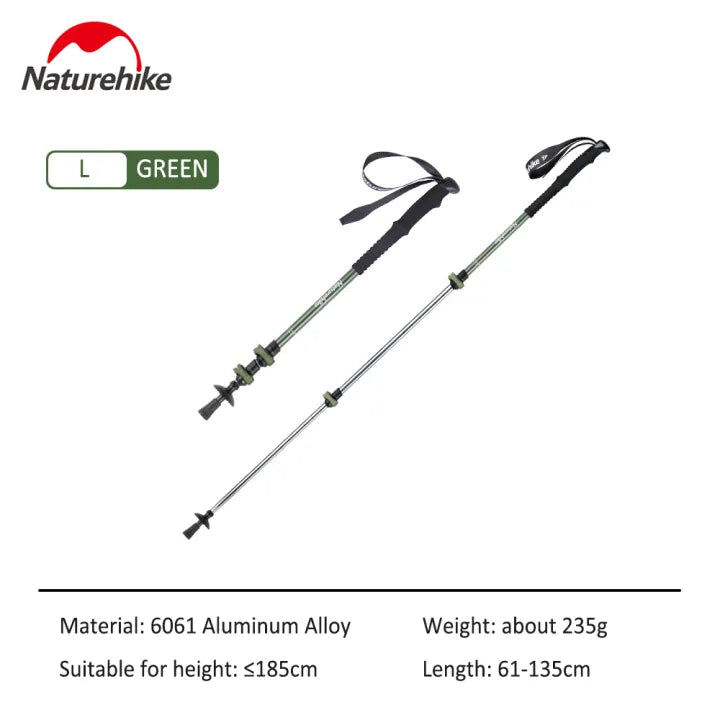 Naturehike Qing Xue Base Three-Section 6061 Aluminum Alloy Trekking Pole (2026)