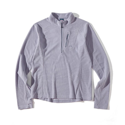 Blue Checkered Fleece Half-Zip Sweater