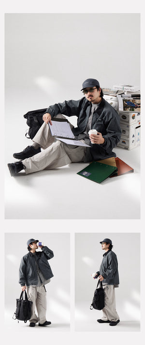 Blue Large Pocket Lapel Jacket