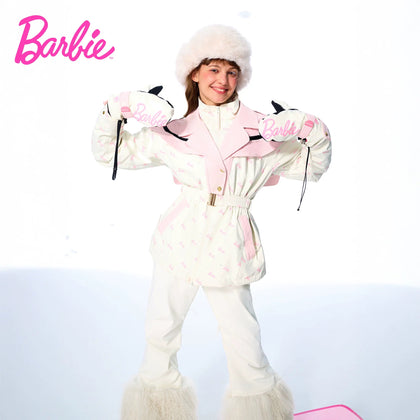 BCG Barbie Limited Edition Pink Heart Belted Ski Jacket