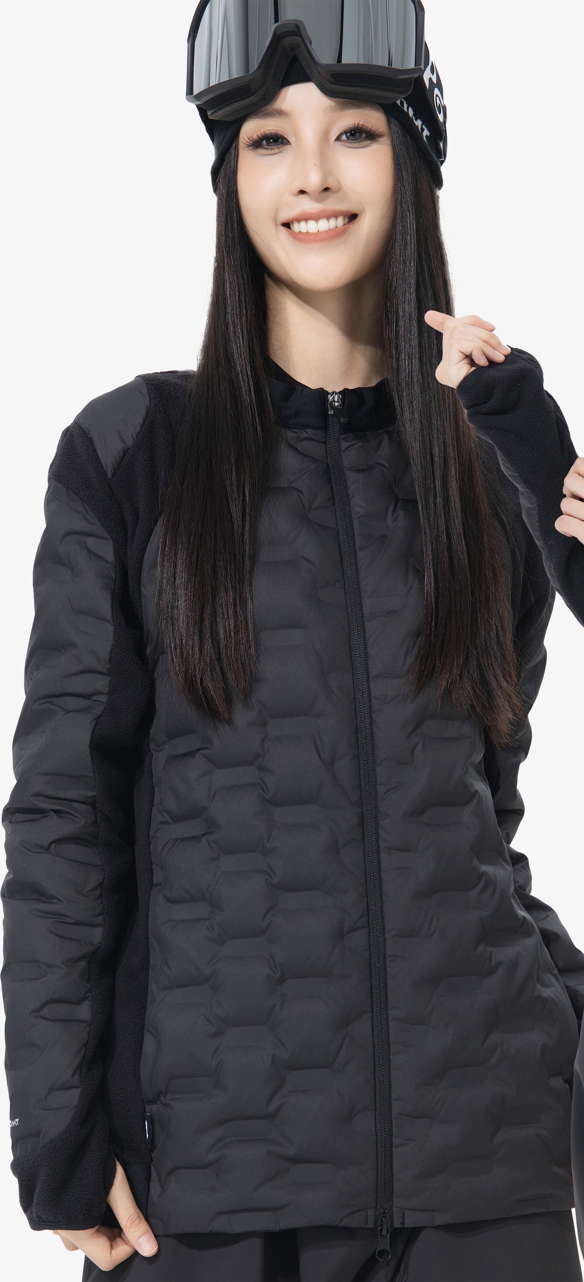 POMT Down Liner Jacket 2.0 — Black, on model