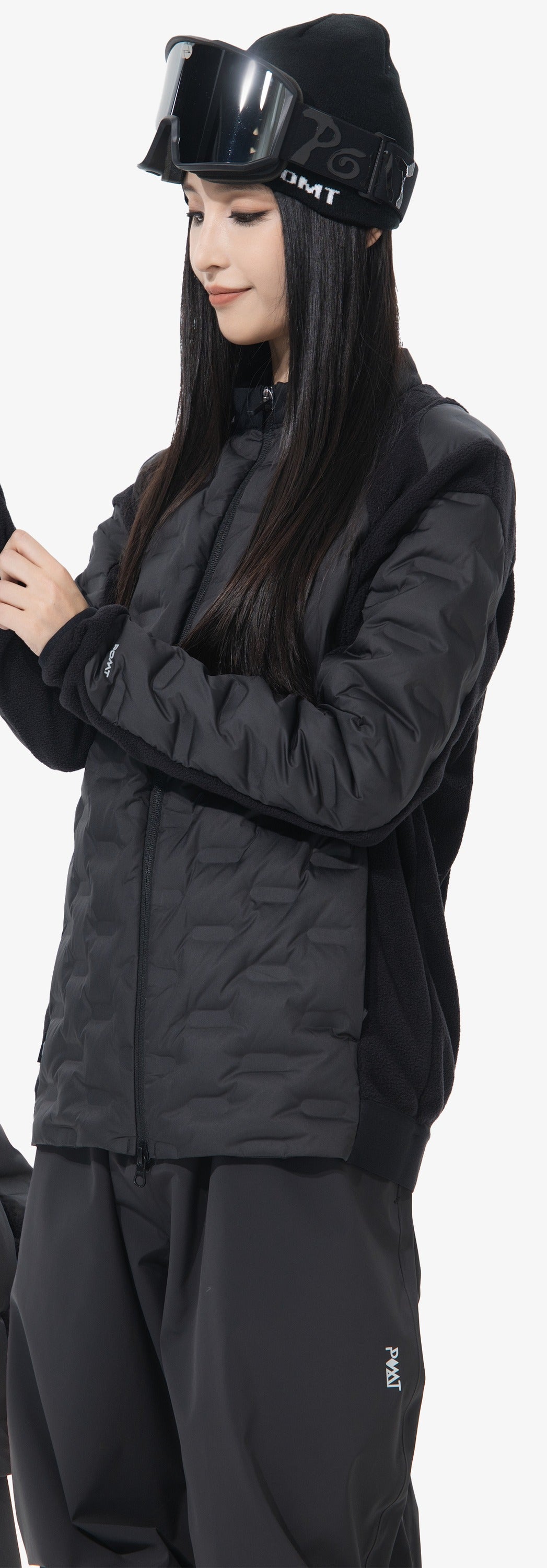 POMT Down Liner Jacket 2.0 — Black, on model