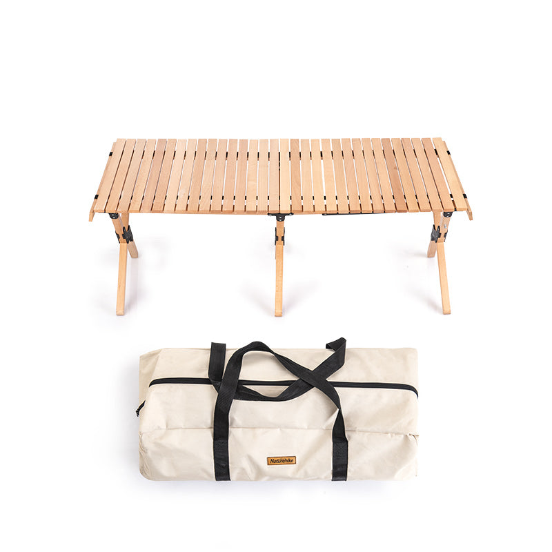 Naturehike Outdoor Folding Egg Roll Table Wood