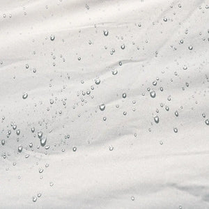 Close-up of water droplets on a textured white surface