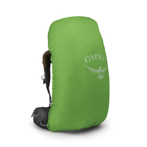 Osprey Atmos AG 65 Anti-Gravity suspension angled view in Black