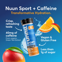 Nuun Sport + Caffeine Electrolyte Drink Tablets - Mango Orange (10 Tablets)