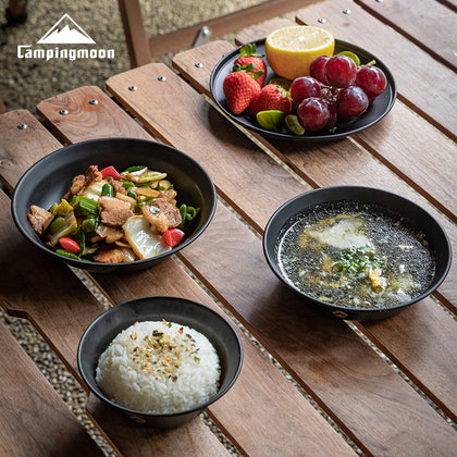 Campingmoon Black Plates Set BKS395-1S
