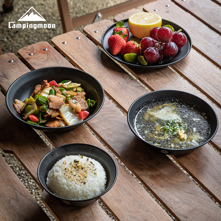 Campingmoon Black Plates Set BKS395-1S