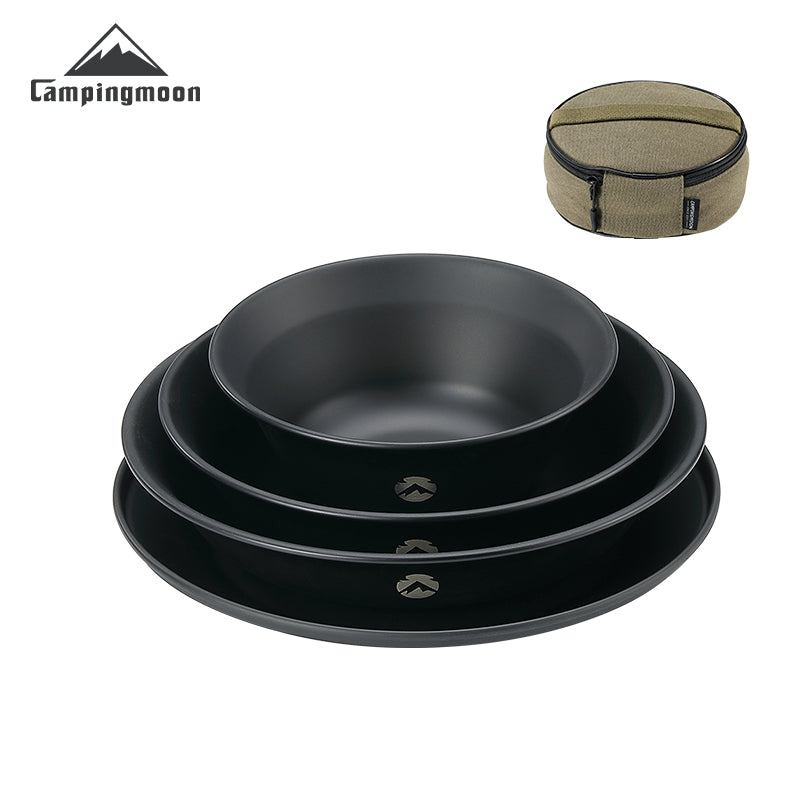 Campingmoon Black Plates Set BKS395-1S