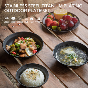 Campingmoon Black Plates Set BKS395-1S