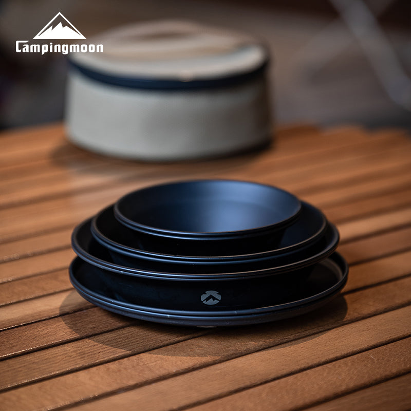 Campingmoon Black Plates Set BKS395-2S