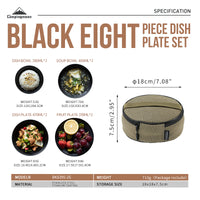 Campingmoon Black Plates Set BKS395-2S