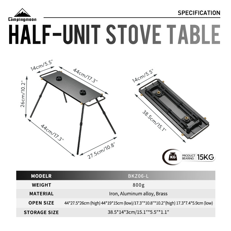 dimensions label on side of camping moon BKZ06-L IGT compatible.