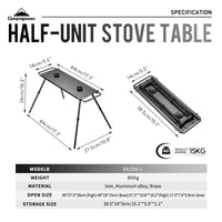 dimensions label on side of camping moon BKZ06-L IGT compatible.