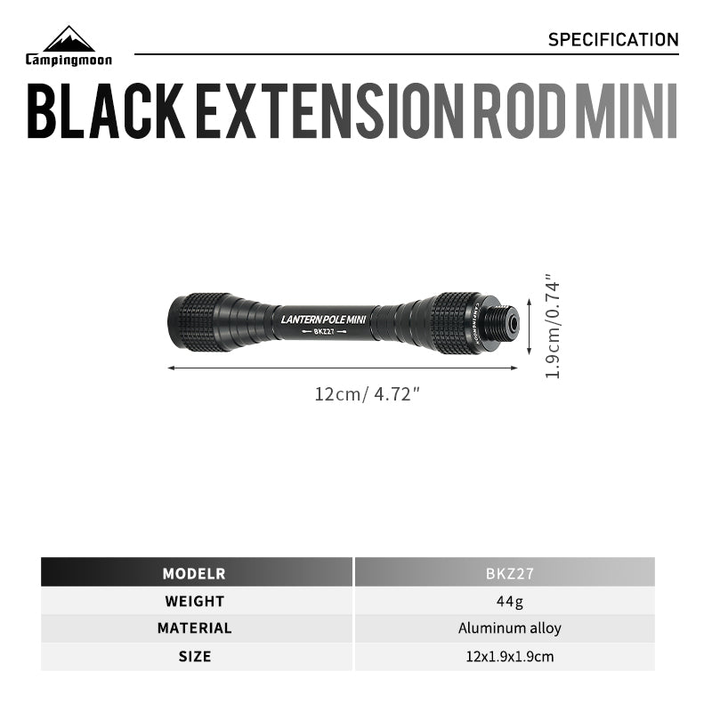 Campingmoon Black Extension Pole Mini