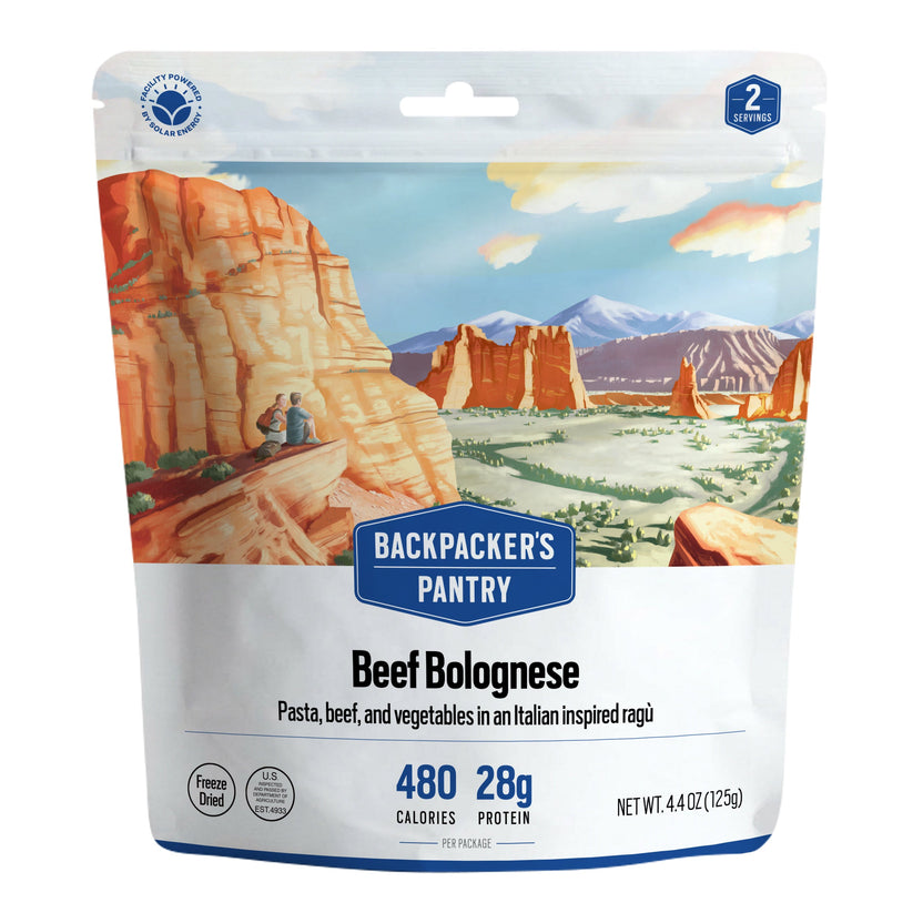Backpacker's Pantry Beef Bolognese freeze-dried meal pouch