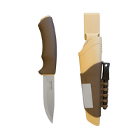 Morakniv Bushcraft Survival Desert knife in sheath with integrated fire starter and diamond sharpener