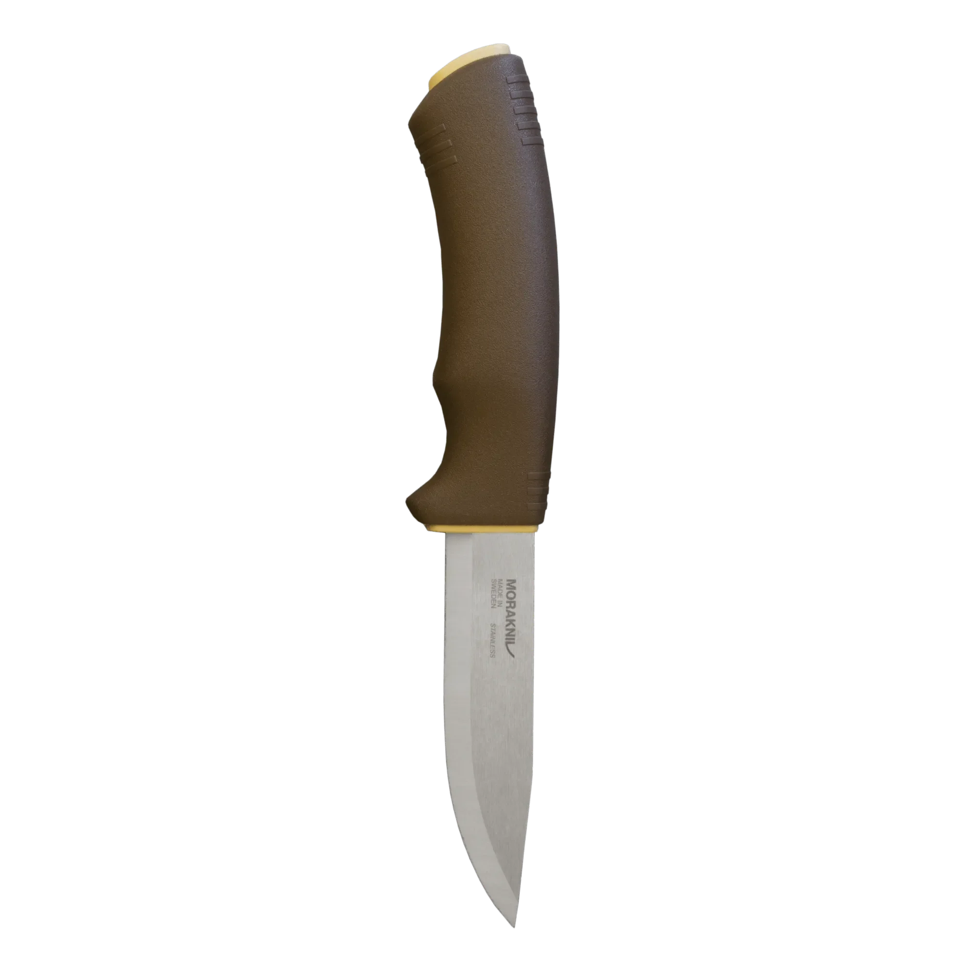 Morakniv Bushcraft Survival stainless knife in Desert with fire starter sheath