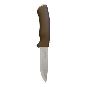 Morakniv Bushcraft Survival stainless knife in Desert with fire starter sheath