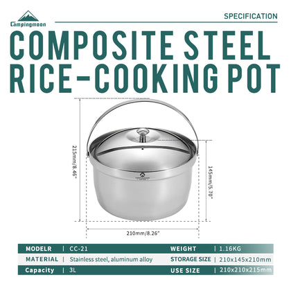 Campingmoon Cooking Pot 3.0L CC-21