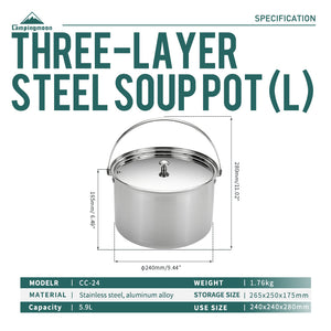 Campingmoon Stock Pot 5.9L CC-24