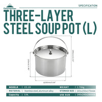 Campingmoon Stock Pot 5.9L CC-24