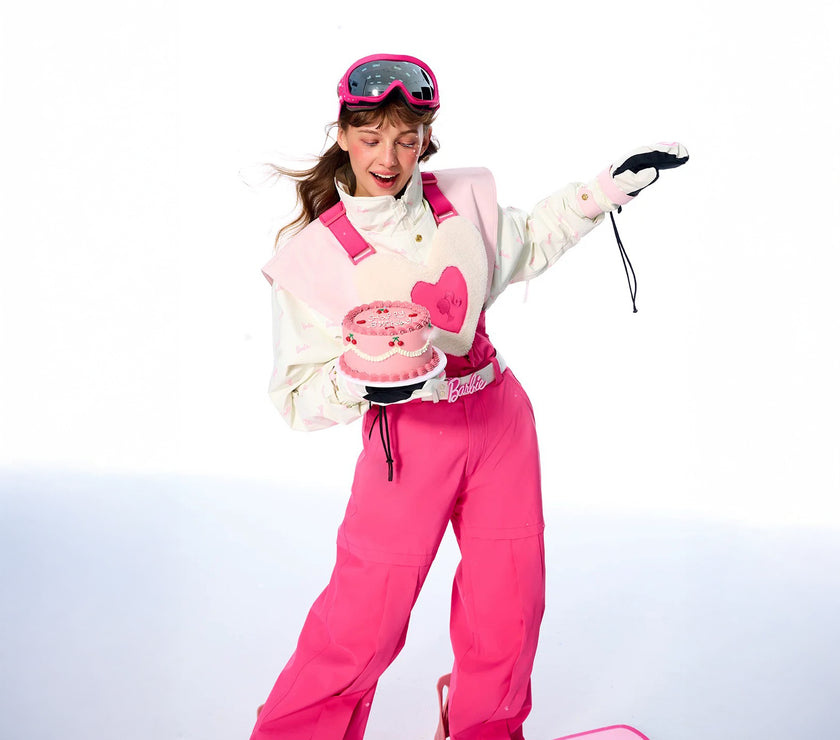 BCG Barbie Limited Edition Pink Heart Ski Bibs