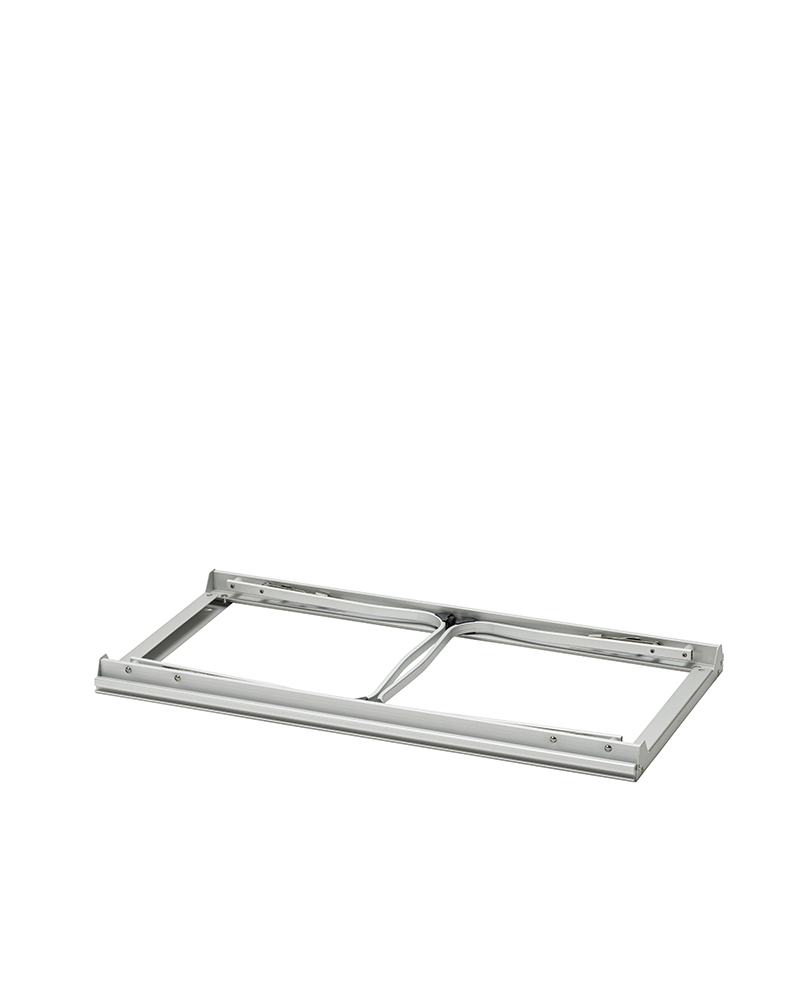 Snow Peak Entry IGT Table CK-080R folded flat for storage, legs collapsed inside the aluminum frame