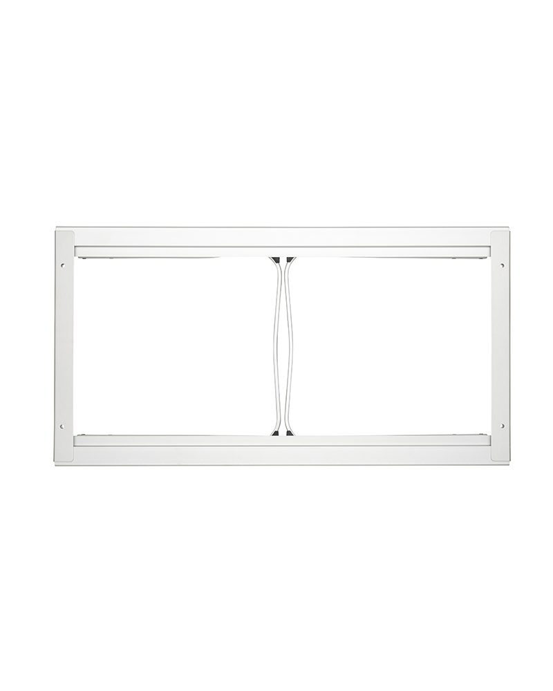 Snow Peak Entry IGT Table CK-080R from above: empty aluminum frame, no bamboo panels, legs folded beneath