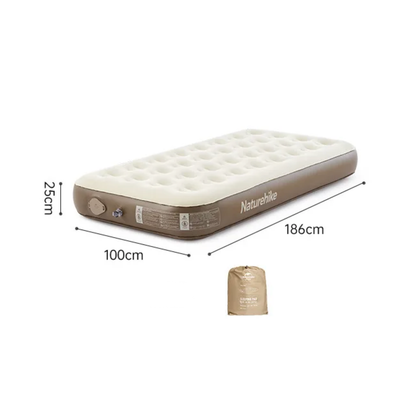 Matelas gonflable surélevé en PVC à pompe intégrée Naturehike (taille unique)