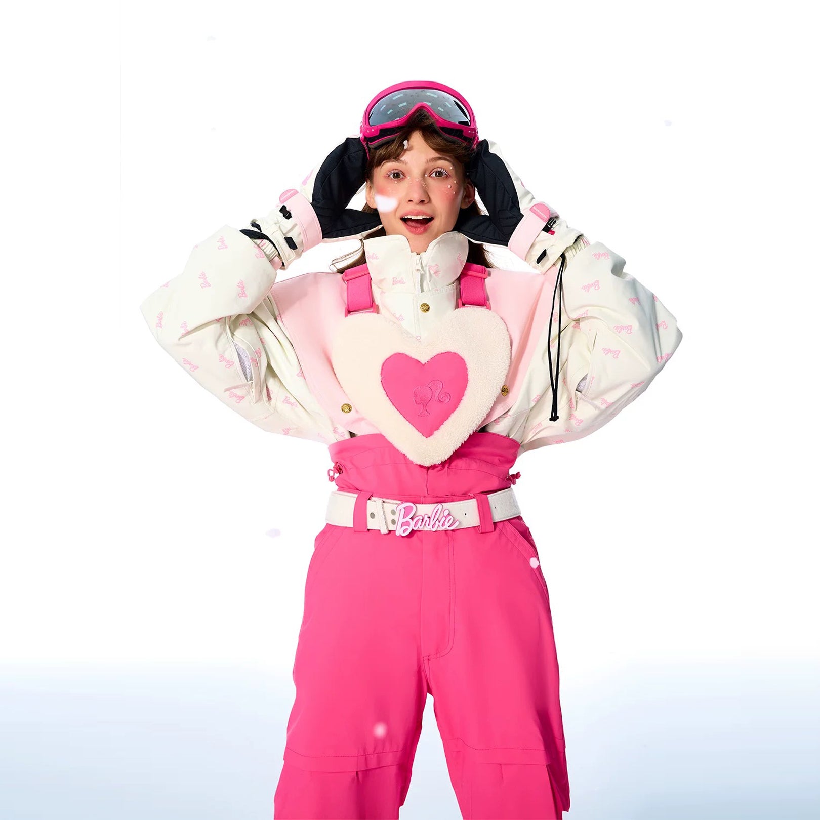 BCG Barbie Limited Edition Pink Heart Ski Bibs