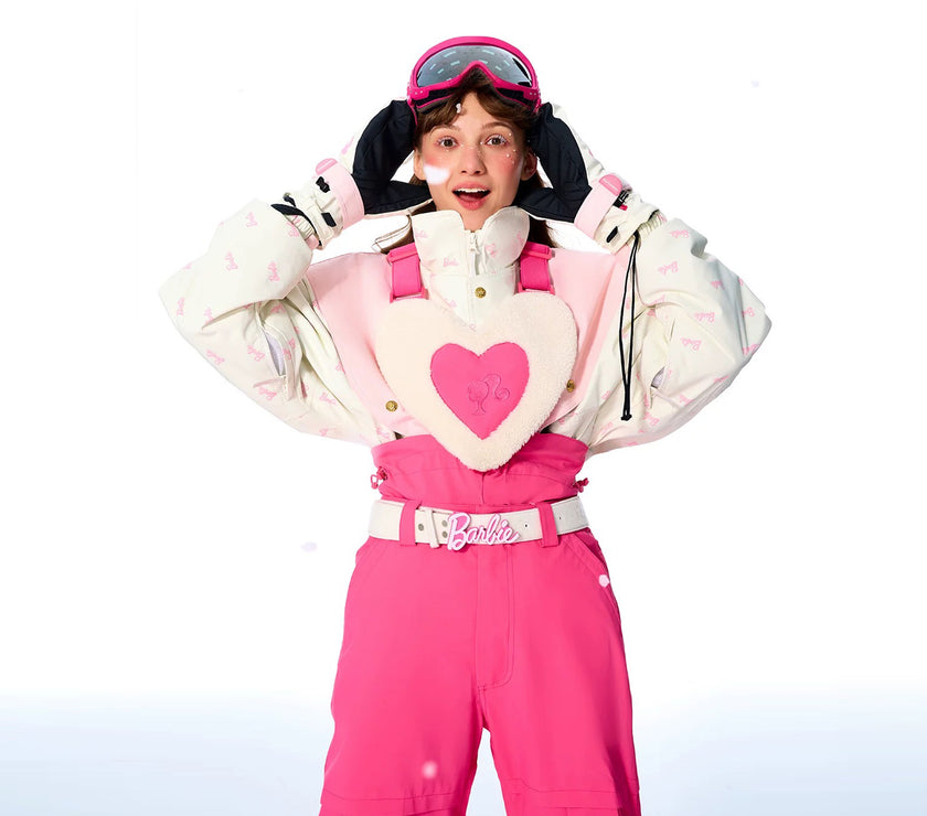 BCG Barbie Limited Edition Pink Heart Ski Bibs