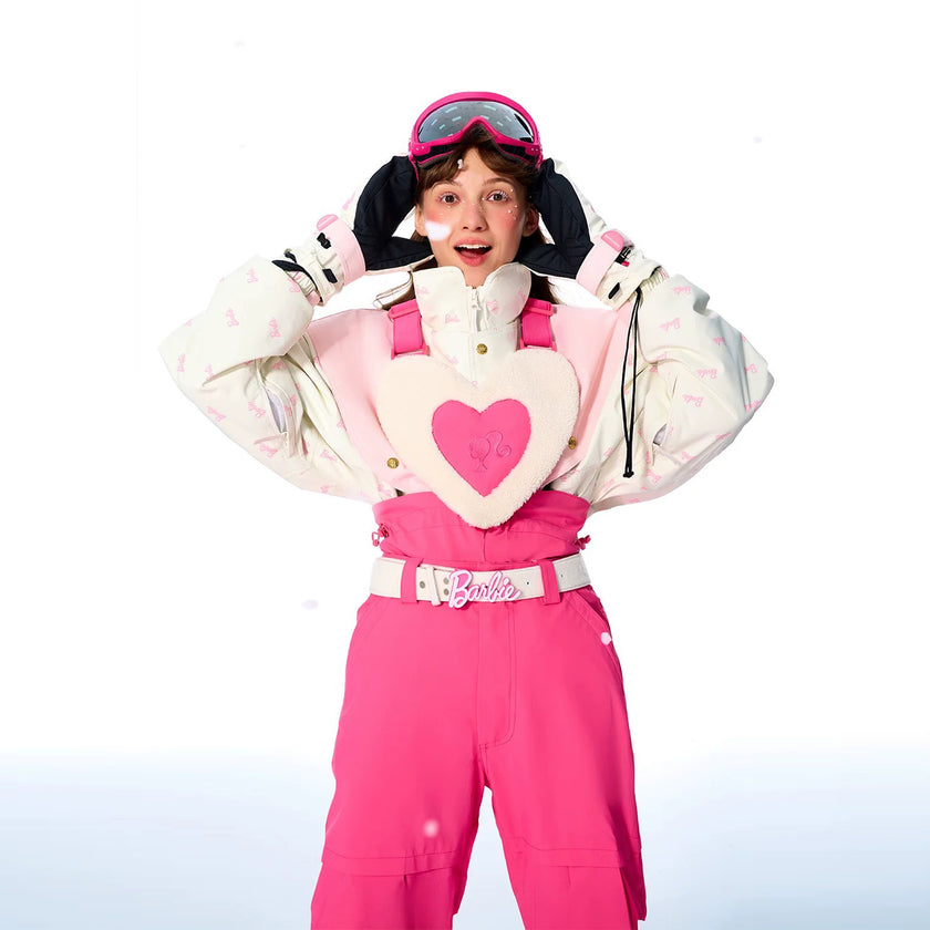 BCG Barbie Limited Edition Pink Heart Ski Bibs