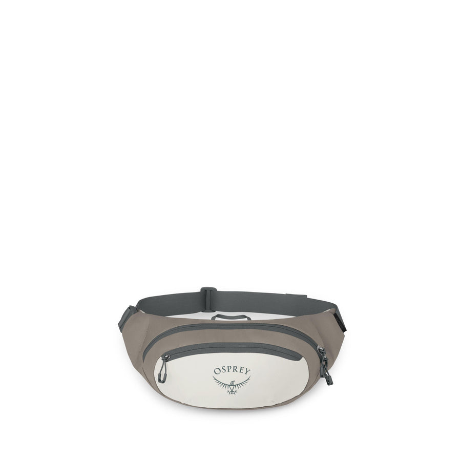 Osprey Daylite Waist pack front pocket view in Mystery White Multi