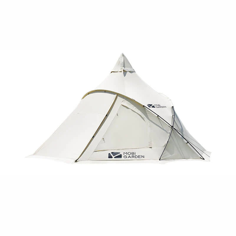 A white Mobi Garden ERA Courtyards 290 pyramid tent displayed against a white background.