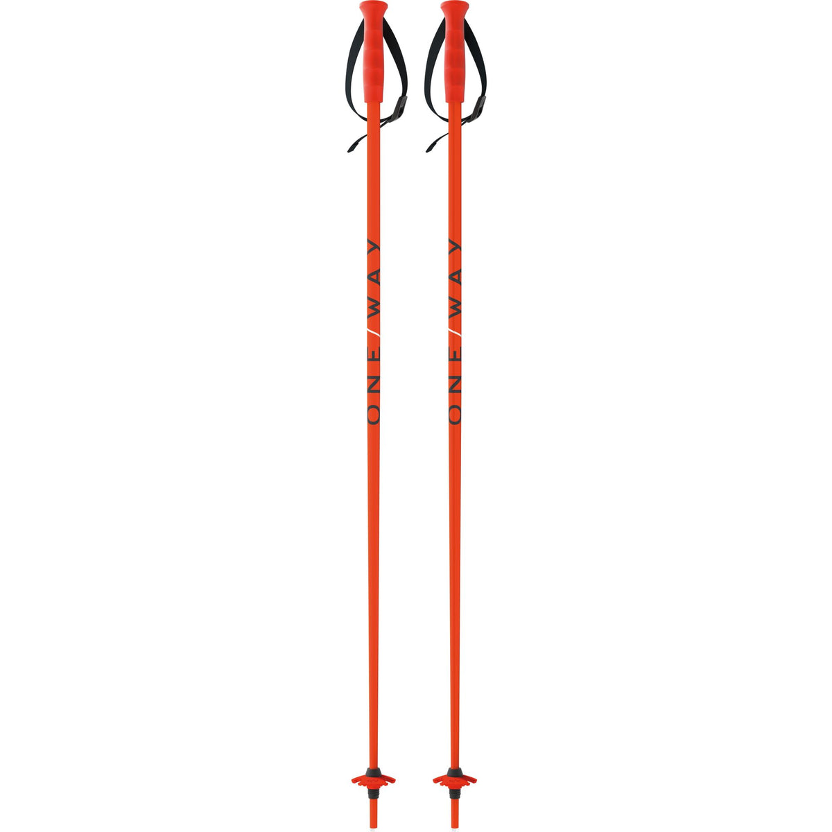 Oneway Junior High Neon Orange Ski Poles - Kids' — pair