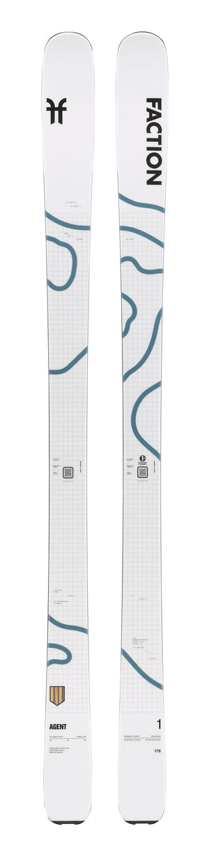 Faction Agent 1 White Skis (26/27) — official product image