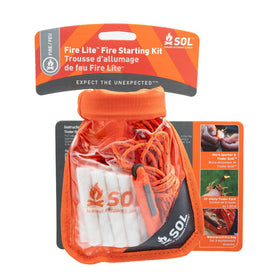 SOL Fire Lite Kit in Dry Bag fire starting kit packaging