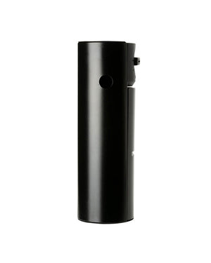 Snow Peak Home & Camp Burner GS-600 in black, folded into its closed cylinder, studio side view on white