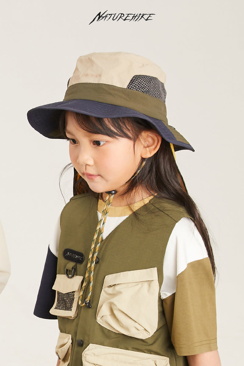 Chapeau de pêcheur de protection solaire de couleur assortie pour enfants Naturehike (enfants)