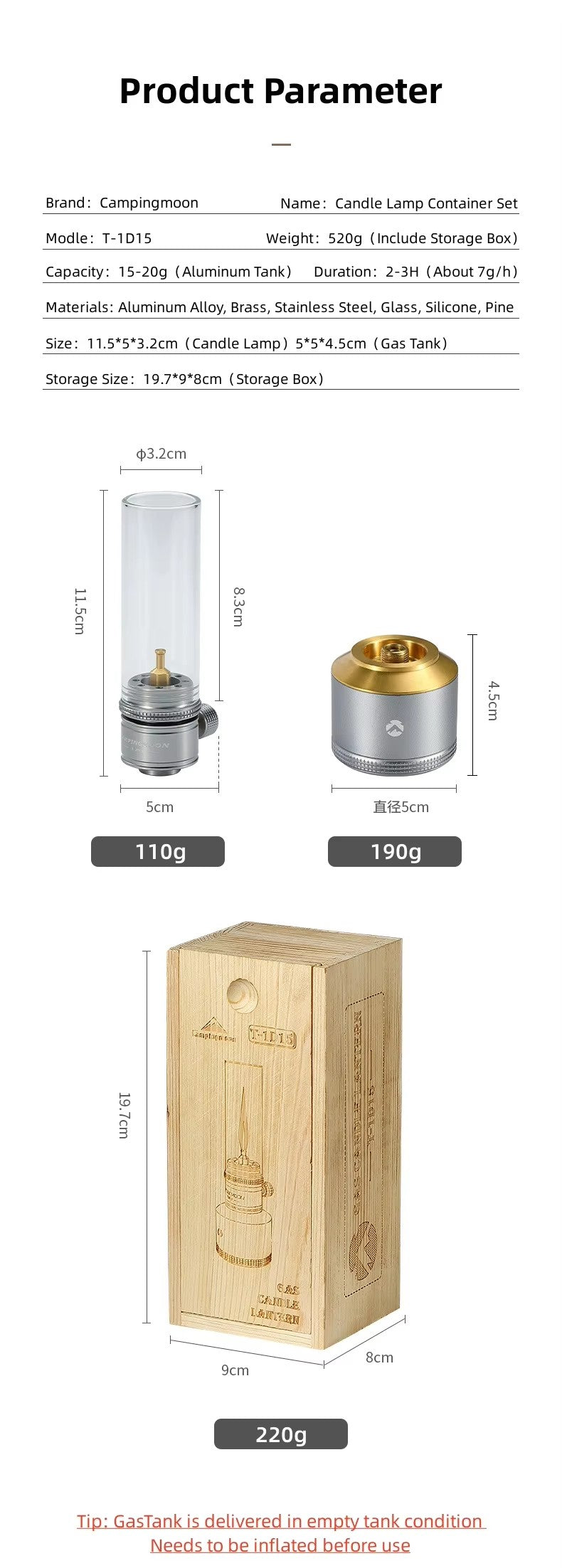 Camping Moon Gas Candle T-1D15 (2026)