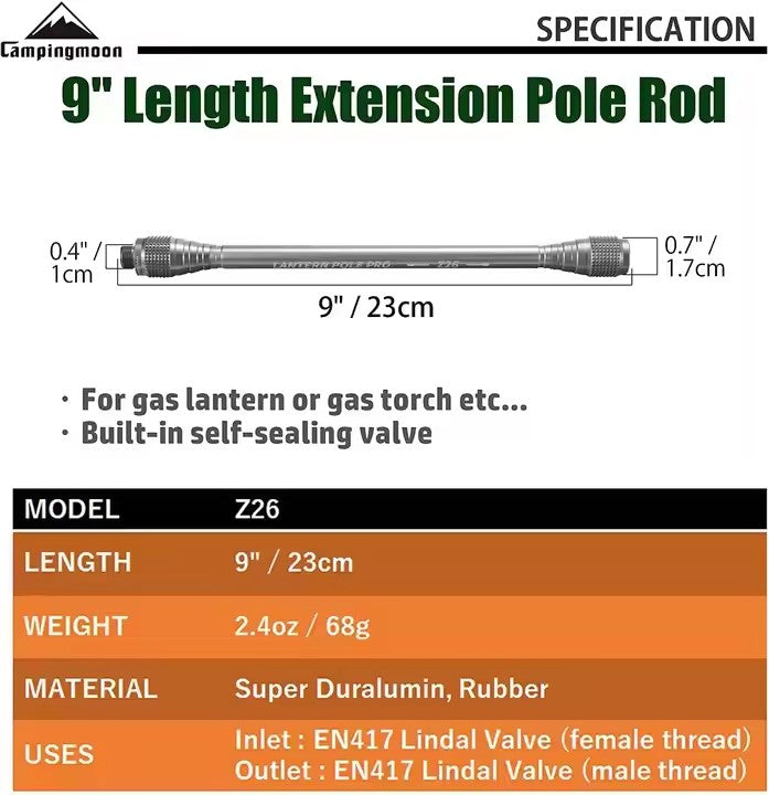 Campingmoon Lantern Extension Rod Z26