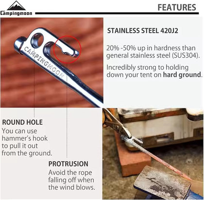 Campingmoon Ss Pegs 20cm – 8Pcs