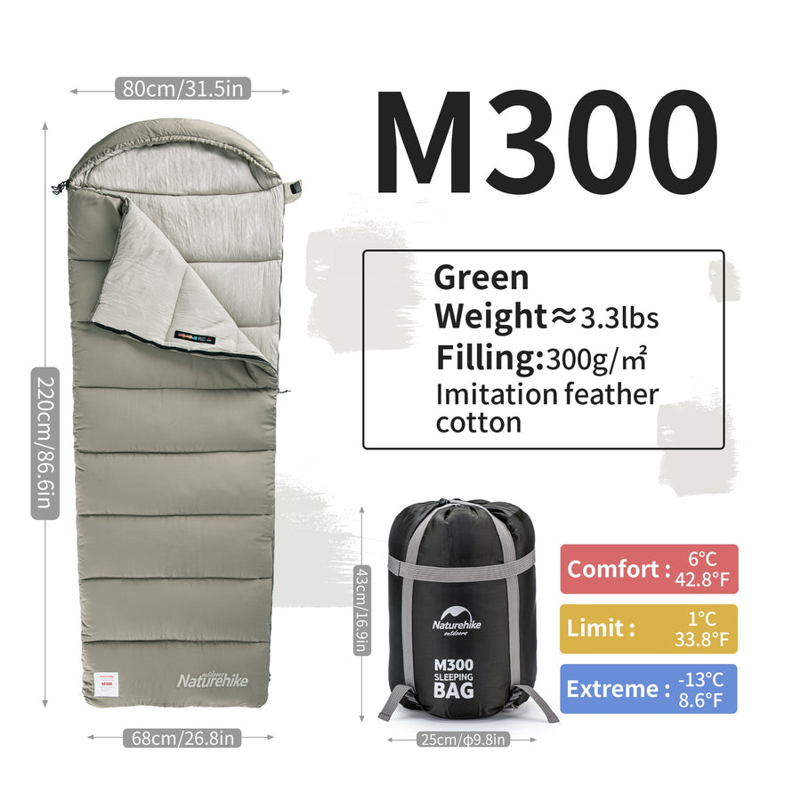 Naturehike Warmy Square Hooded Cotton Sleeping Bag (2026)