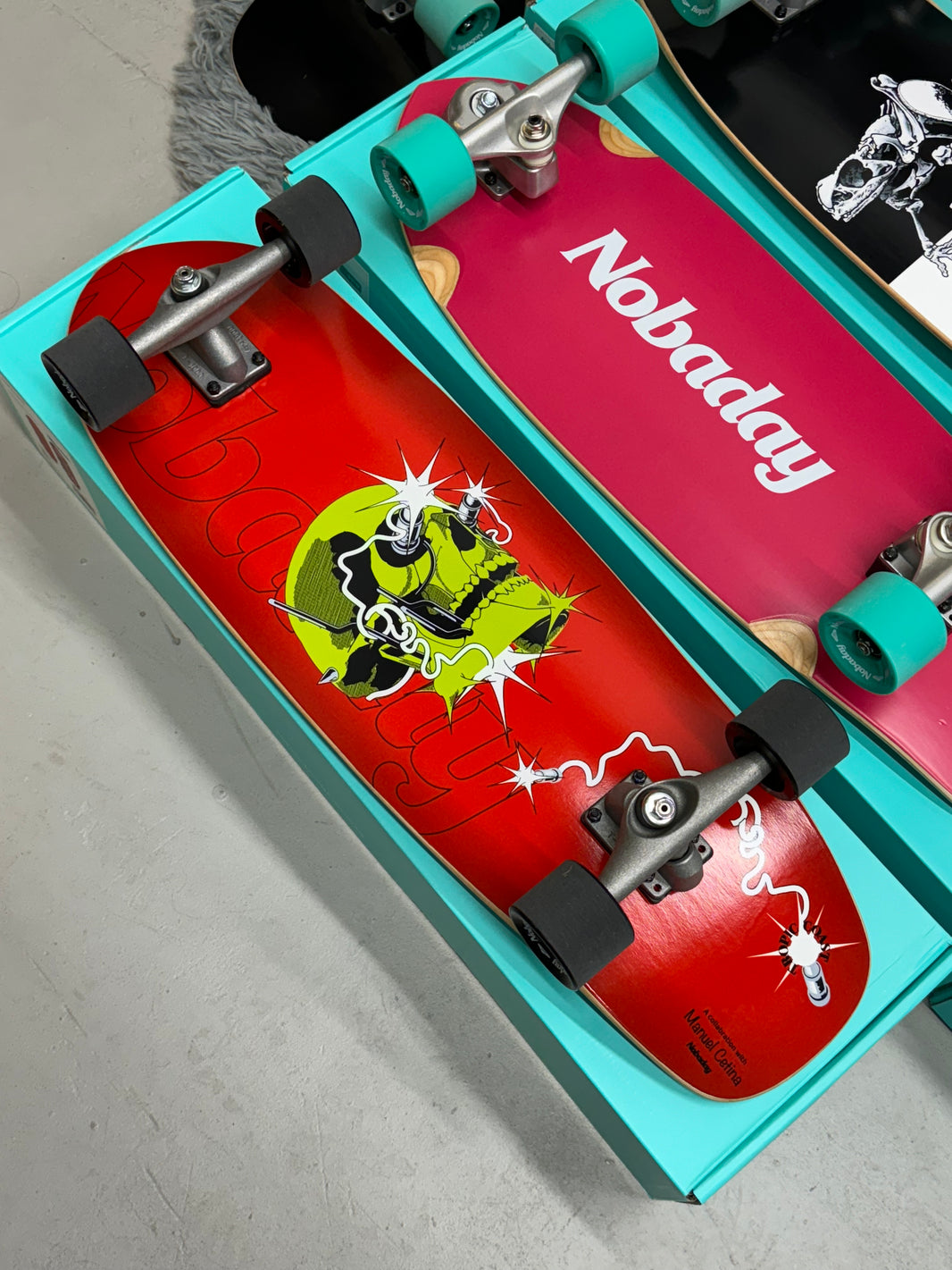 Nobaday 32 Inch Surf Skateboard - Seek Skull