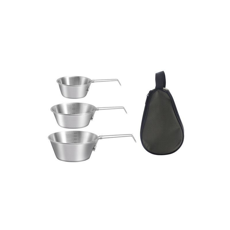 Ensemble de 3 tasses Sierra de camping en acier inoxydable【Sélection limite】