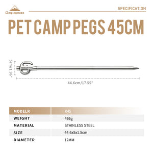 Campingmoon Stainless Steel Dog/ Pet Stake K45