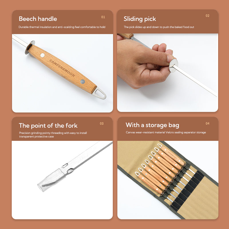 Camping Moon Flat Baking Pins – 8Pcs K-480
