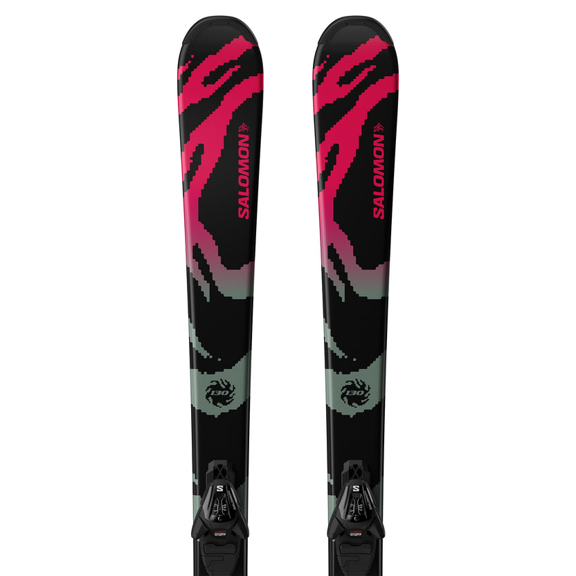 Salomon QST Jr M + L6 GW Skis - Junior - L QST JR BLACK M L6 GW